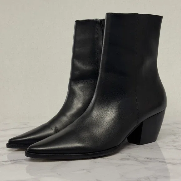 Matisse Caty Leather Booties Size 8 Black Leather Pointed Toe Ankle Boots - Picture 7 of 15